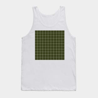 Grid (Olive Green) Tank Top